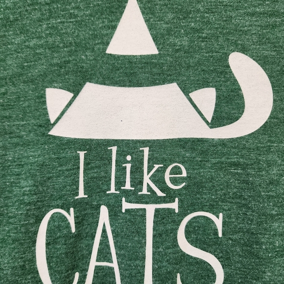 Cat Lady I like cats cats are my favorite! Elf graphic v-neck t-shirt woman's S - Picture 6 of 7